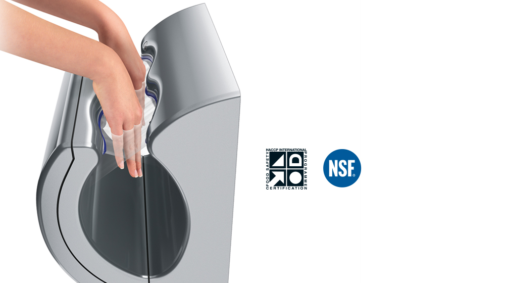 10 second dry time of the Dyson Airblade dB hand dryer